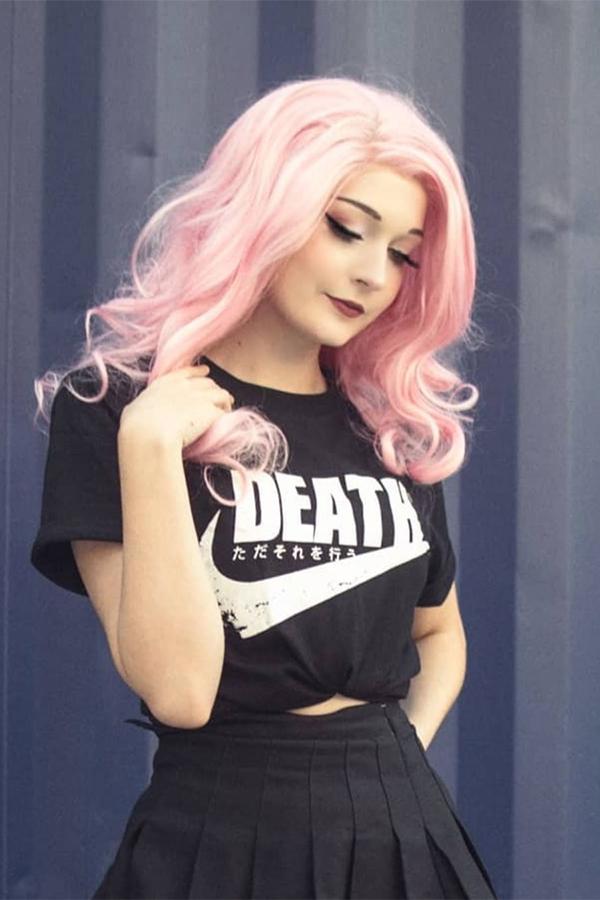 26" Pink Lace Front Synthetic Hair Wig 20200 - StarLite Hair