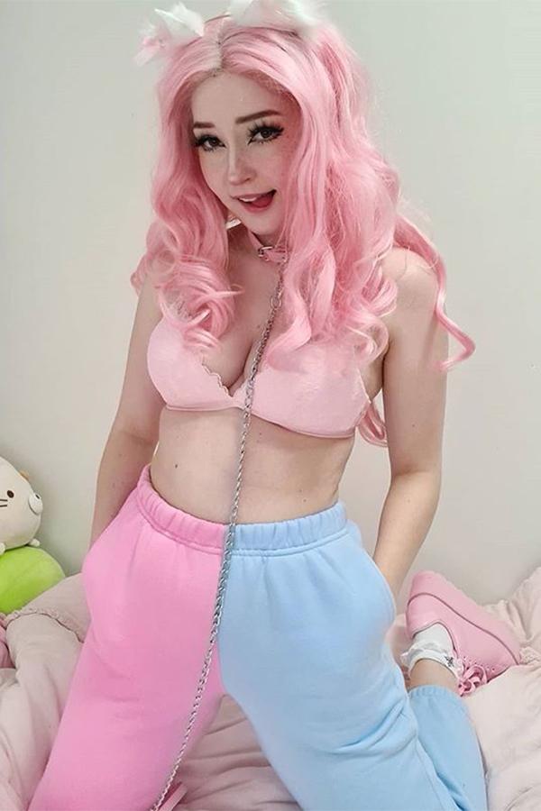 26" Pink Lace Front Synthetic Hair Wig 20200