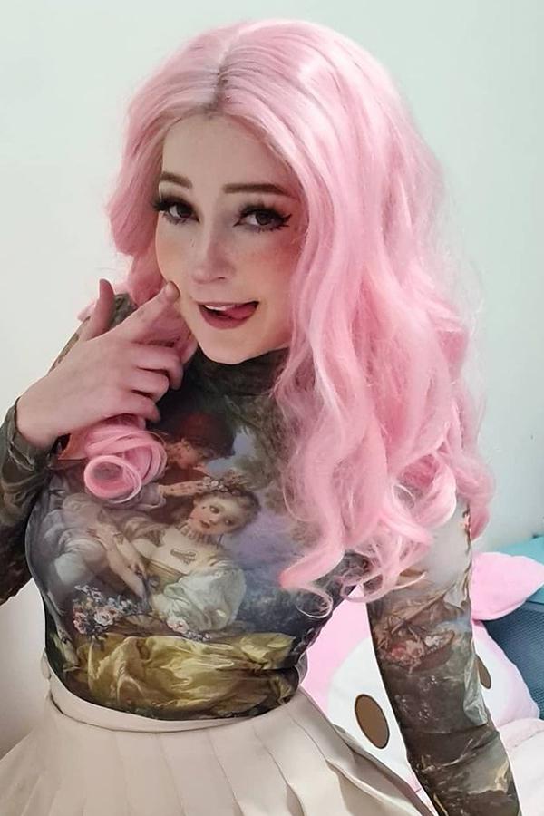 26" Pink Lace Front Synthetic Hair Wig 20200