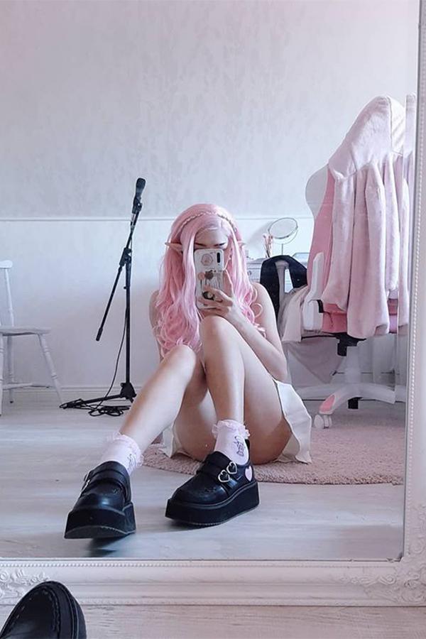26" Pink Lace Front Synthetic Hair Wig 20200