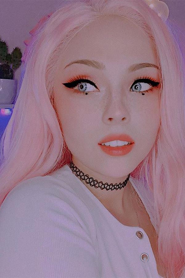 26" Pink Lace Front Synthetic Hair Wig 20200