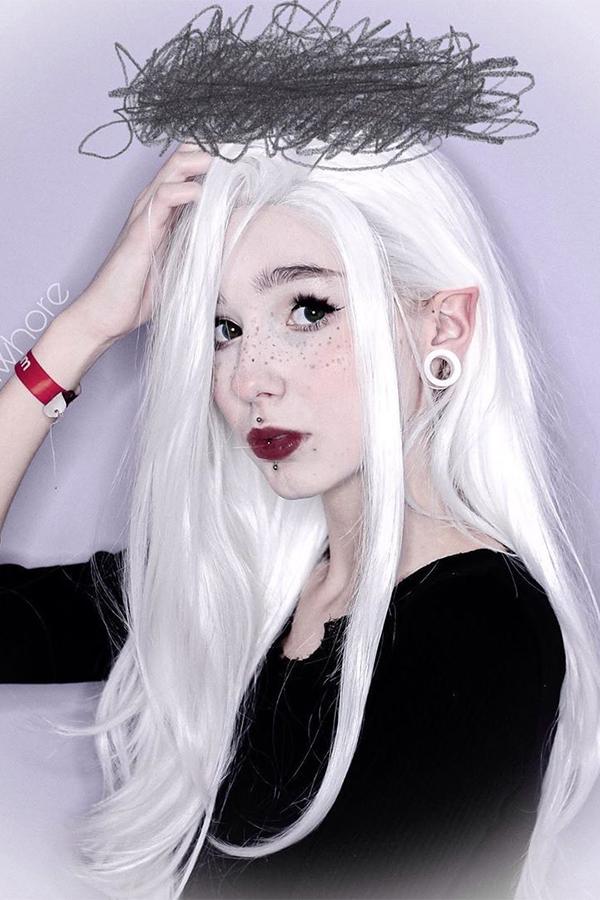 24" White Lace Front Synthetic Hair Wig 20225 - StarLite Hair
