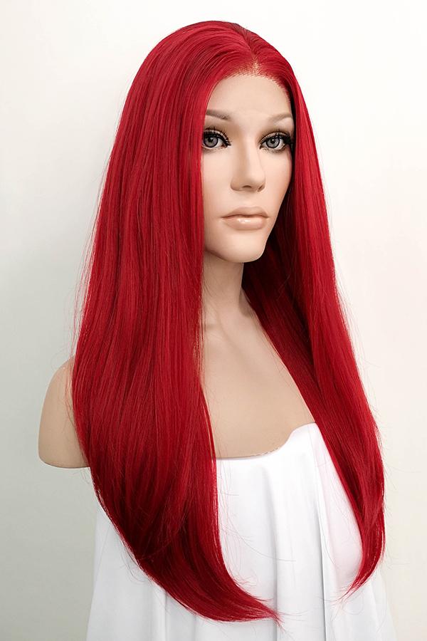 24" Red Lace Front Synthetic Hair Wig 20020 - StarLite Hair