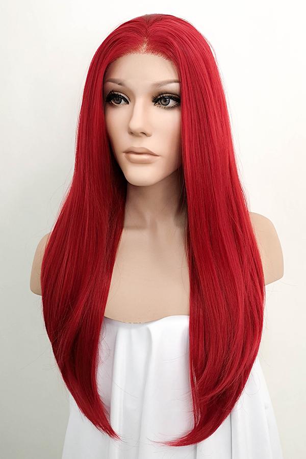 24" Red Lace Front Synthetic Hair Wig 20020 - StarLite Hair