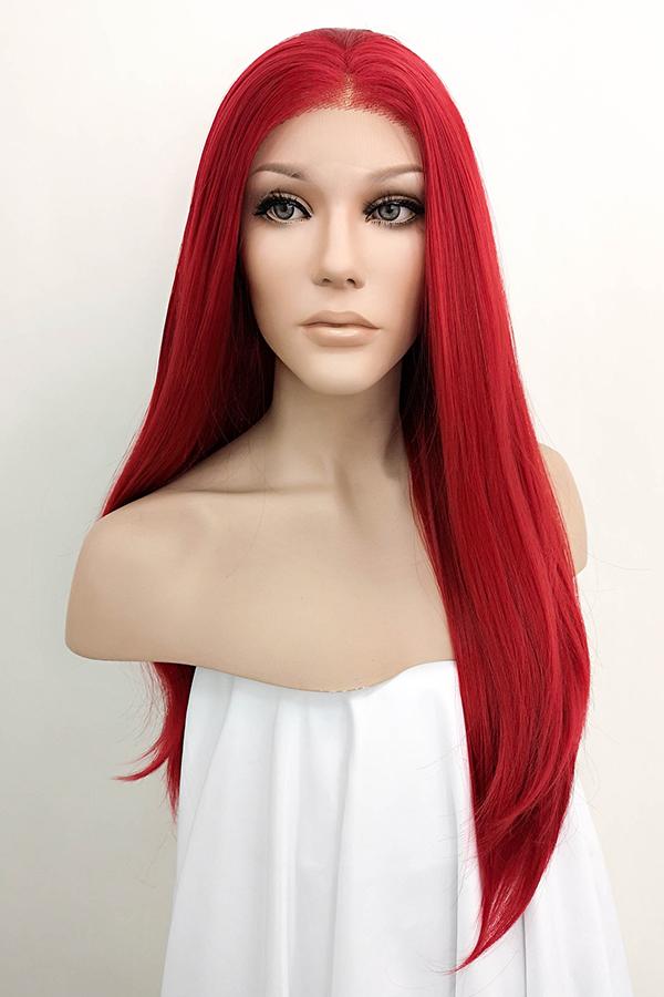 24" Red Lace Front Synthetic Hair Wig 20020 - StarLite Hair