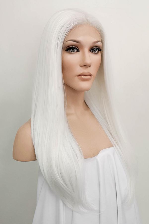 24" White Lace Front Synthetic Hair Wig 20225 - StarLite Hair