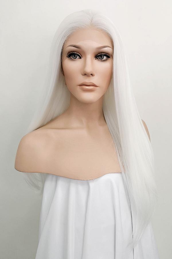 24" White Lace Front Synthetic Hair Wig 20225 - StarLite Hair