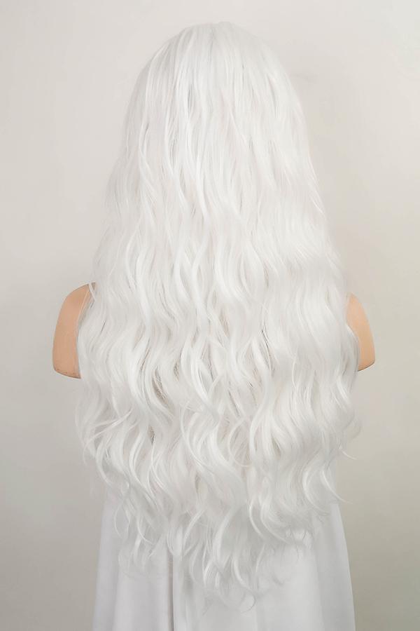 24" White Lace Front Synthetic Hair Wig 20231