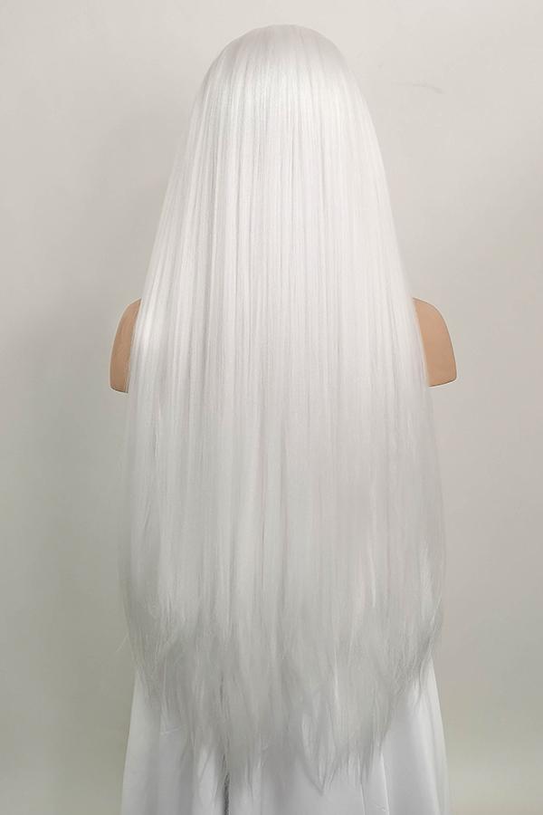 30" Pure White Yaki Lace Front Synthetic Wig 10011 - StarLite Hair