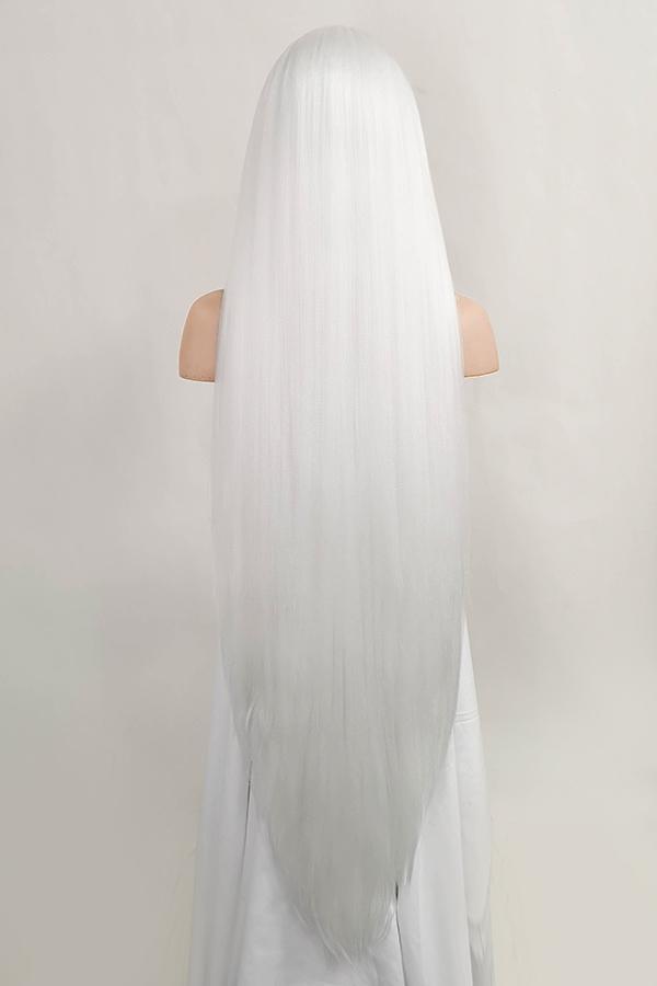 42" White Yaki Lace Front Synthetic Wig 10054