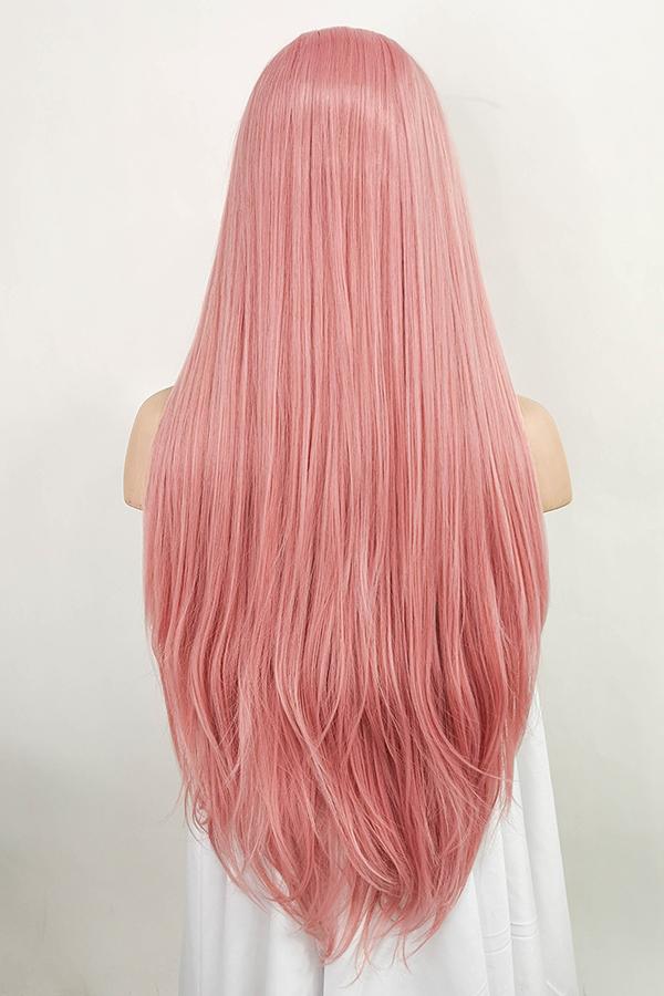 28" Light Pink Lace Front Synthetic Wig 10139