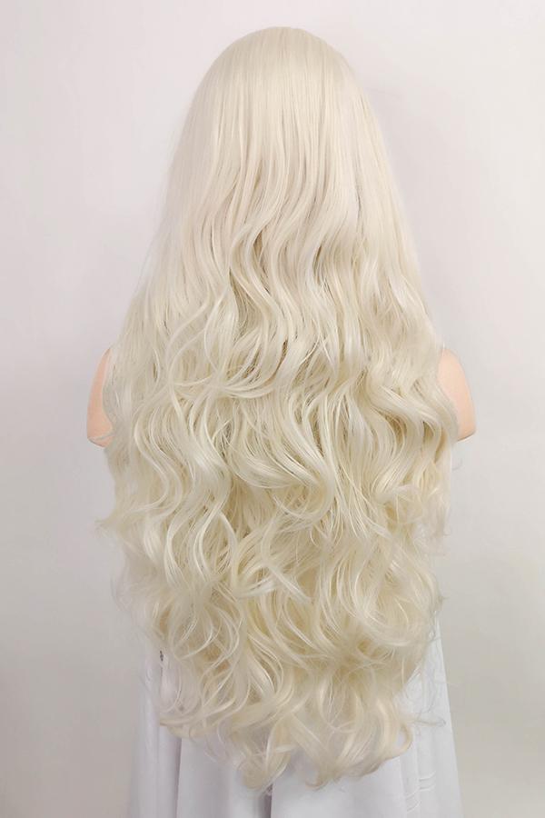 26" Platinum Blonde Lace Front Synthetic Wig 10032